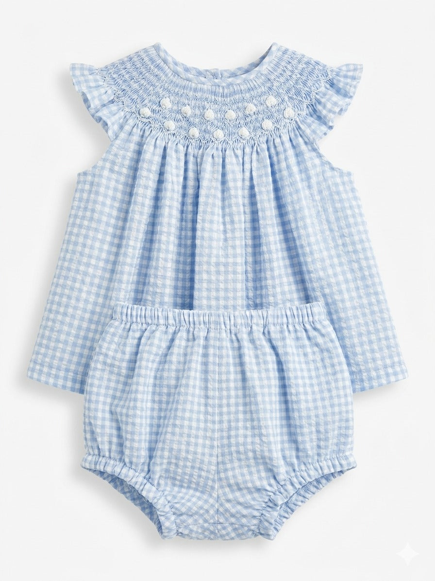 VESTITO A QUADRETTI CON ROSE E CULOTTE BELAN