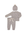 COMPLETO 3 PEZZI IN MAGLIA CON PUNTO NOCCIOLINA COLORATO JULIANA