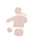 COMPLETO CON CULOTTE IN MAGLIA SPRONE ARRICCIATO E SCARPINE