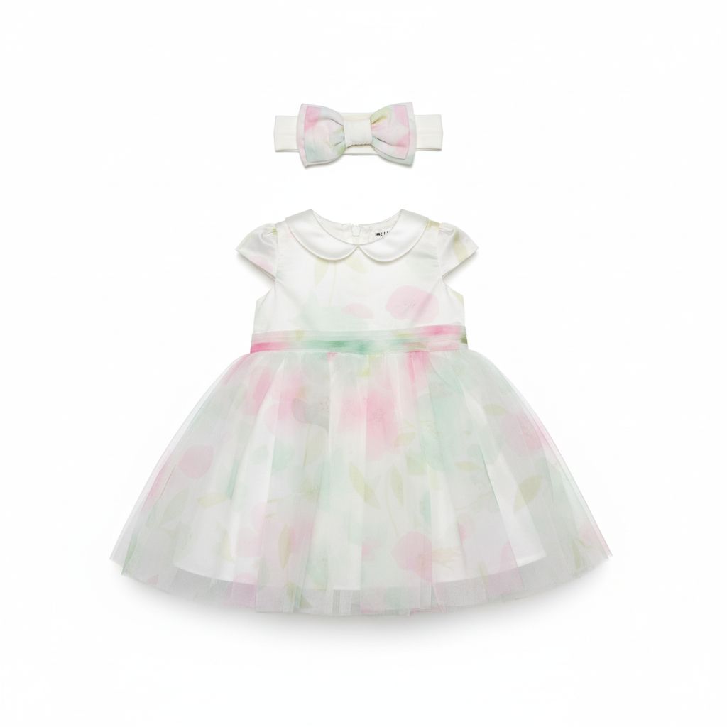 ABITO E FASCETTA IN TULLE NEONATA MELBY