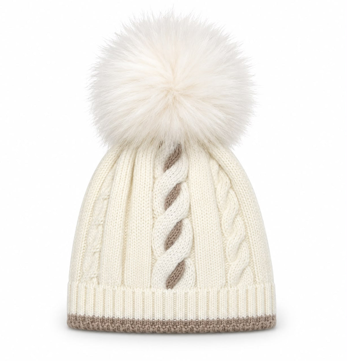 CAPPELLINO POMPON IN MAGLIA CON TRECCE I DELFI