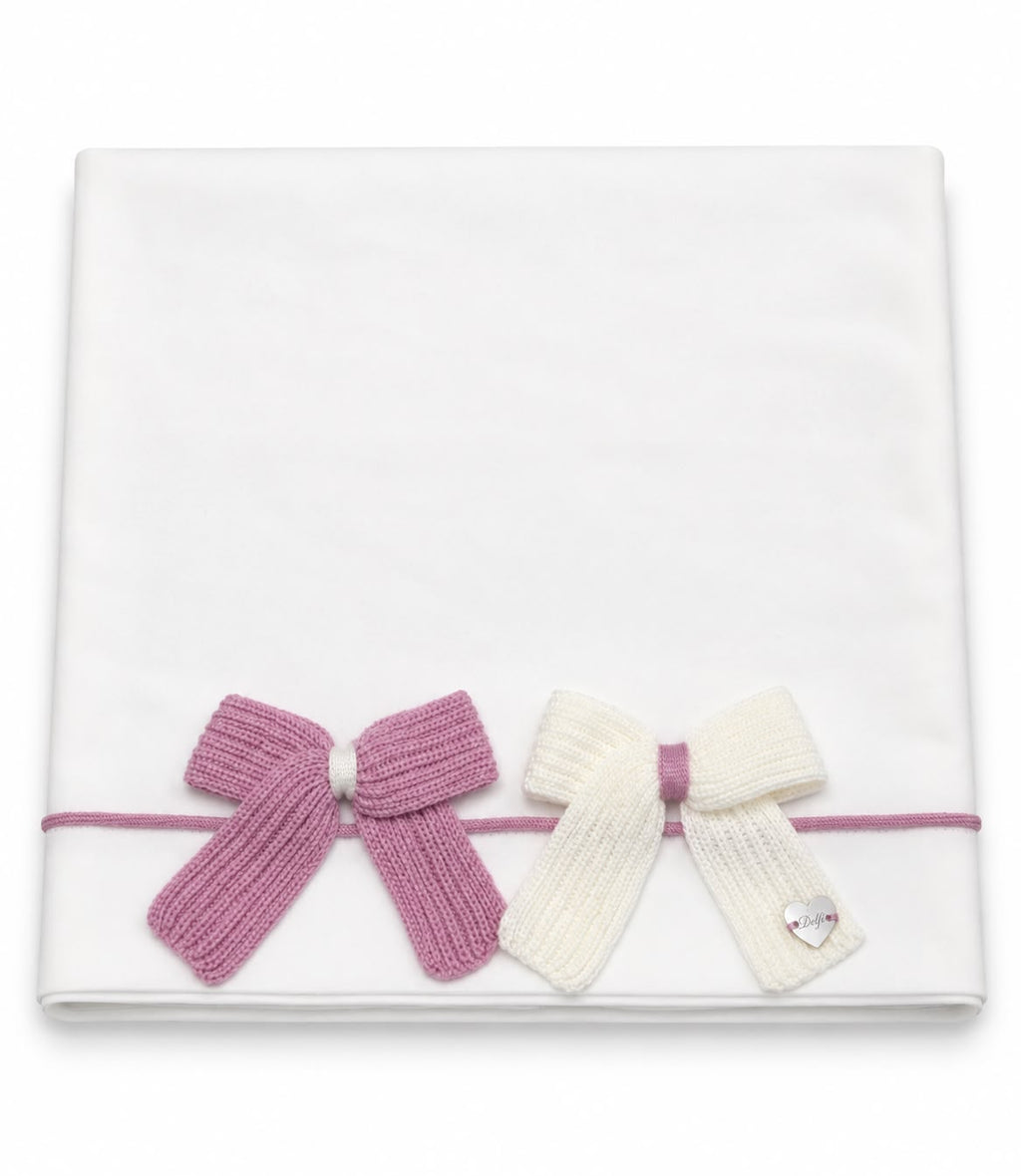 SET LENZUOLA 3 PEZZI IN COTONE CON FIOCCHETTI I DELFI