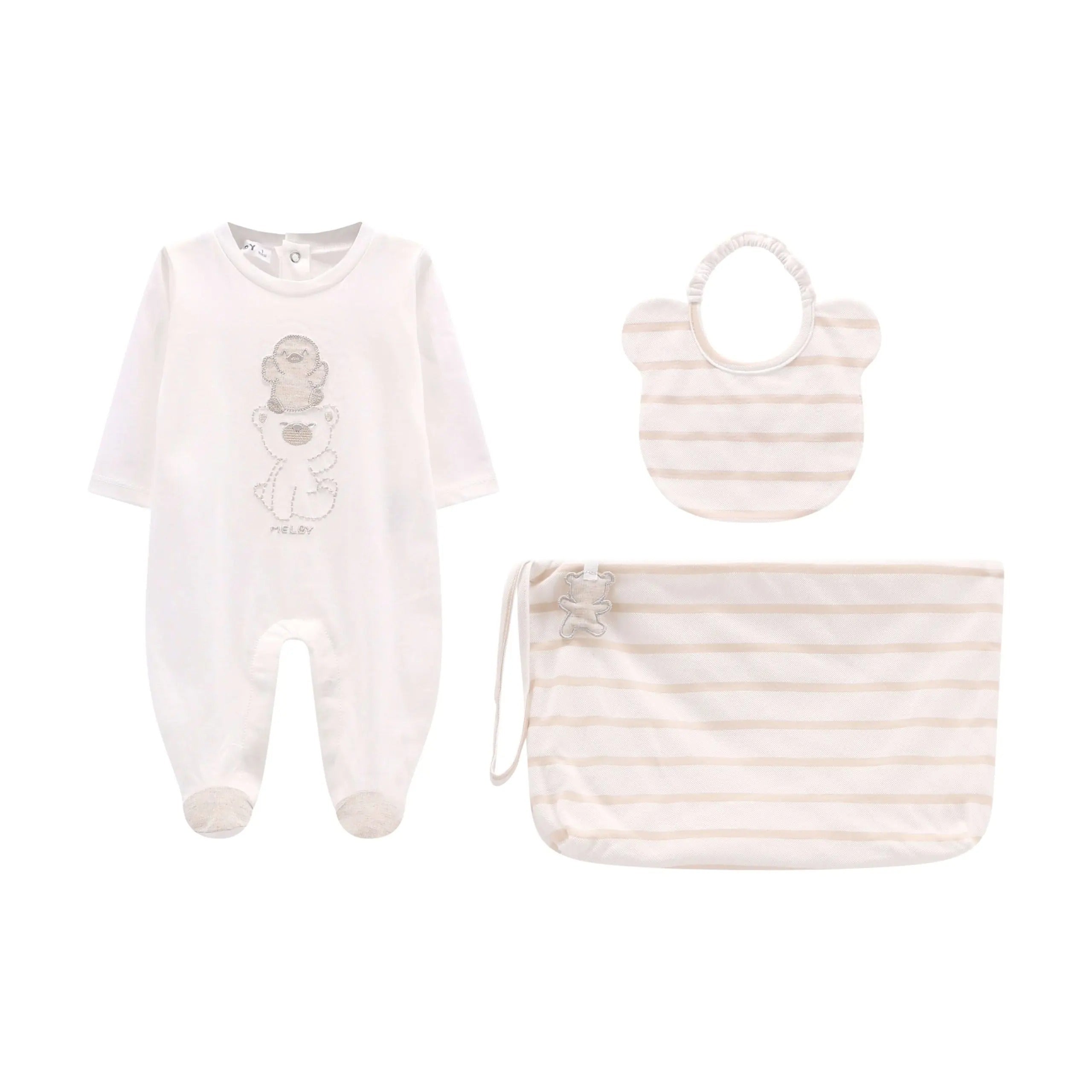 SET TUTINA IN JERSEY DI COTONE, BAVAGLINO E BORSA CAMBIO MELBY