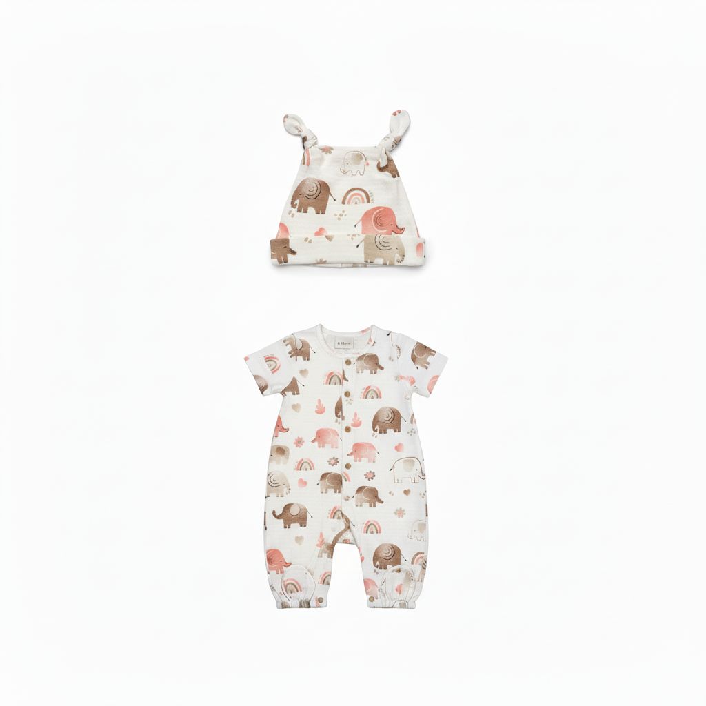 TUTINA STAMPA ELEFANTINI CON BERRETTO MELBY