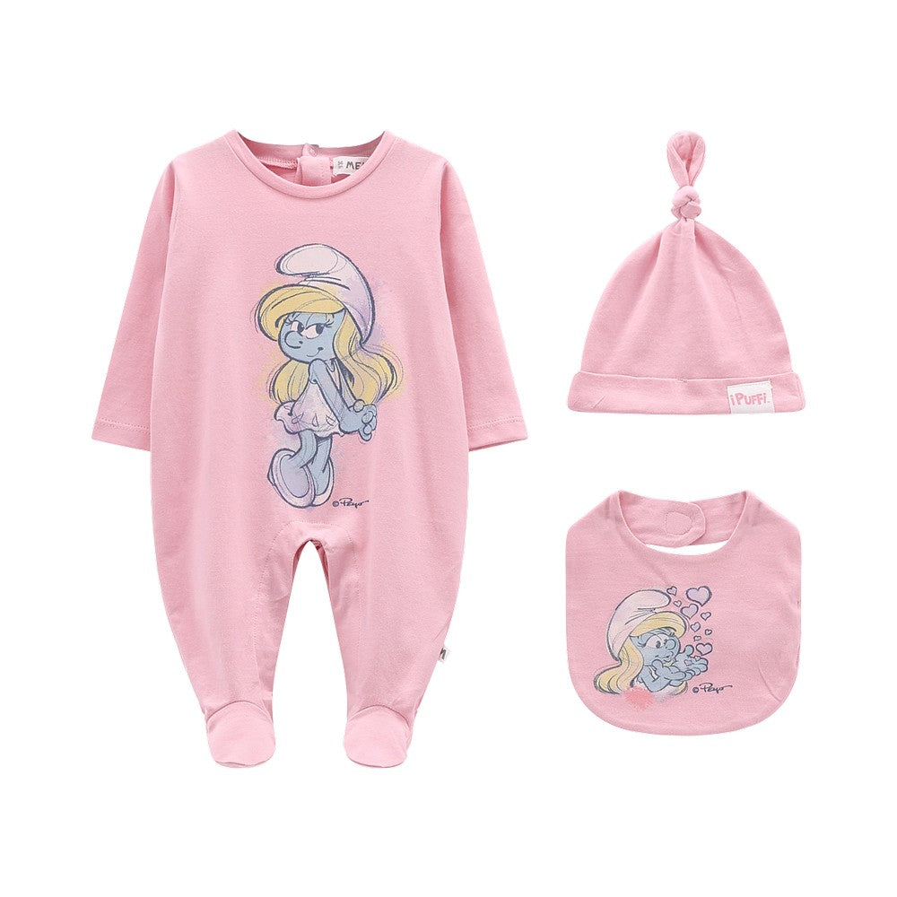 SET TUTINA BERRETTO E BAVAGLINO I PUFFI
