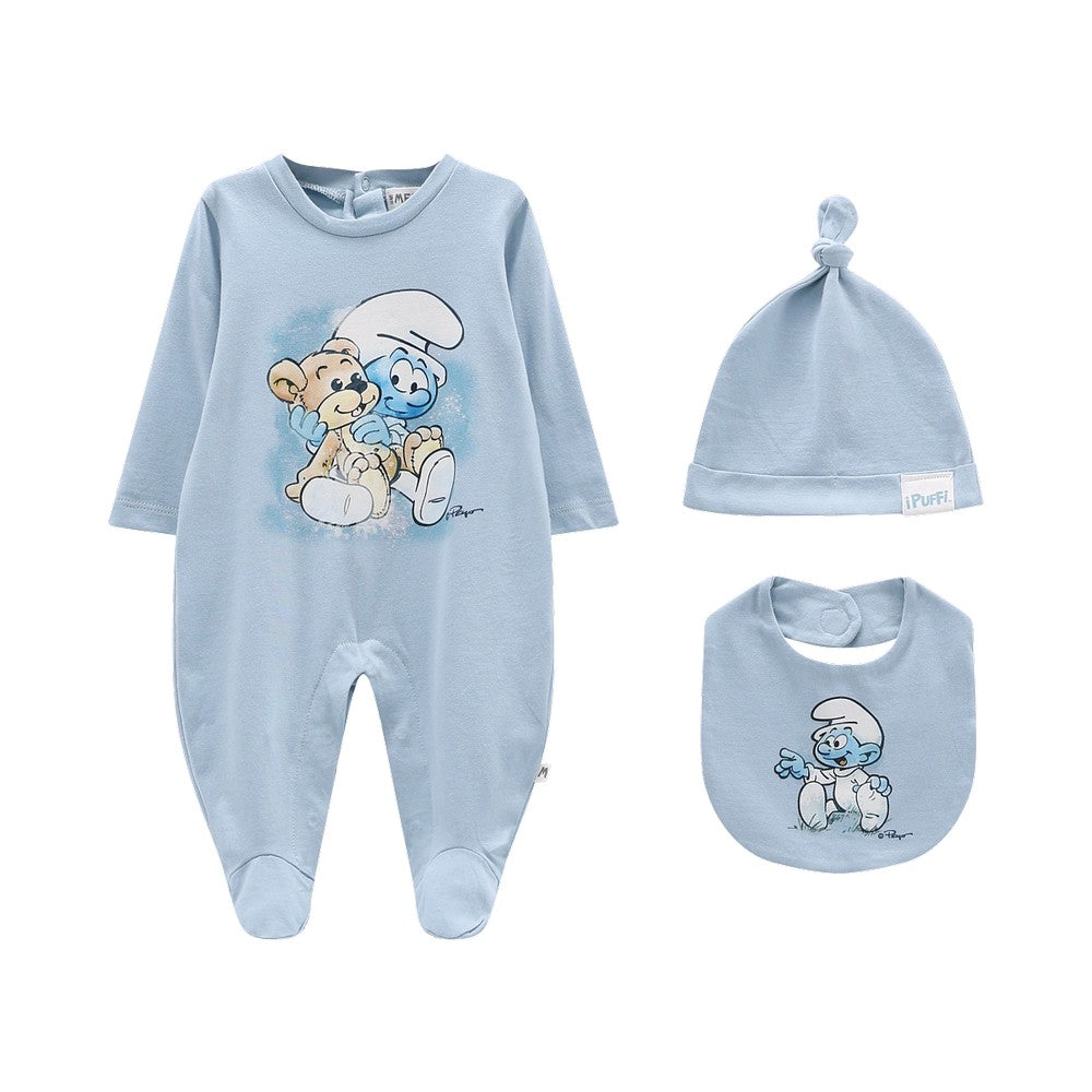 SET TUTINA BERRETTO E BAVAGLINO I PUFFI