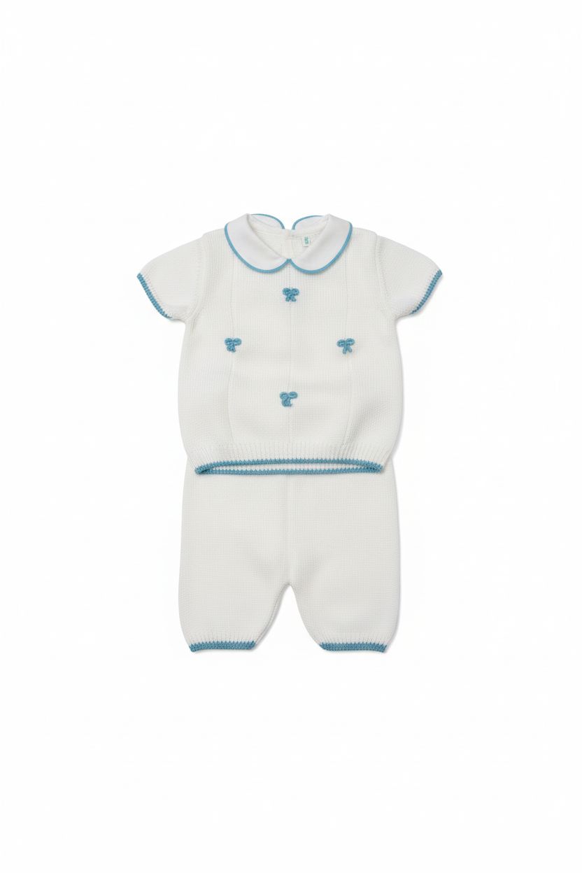 COMPLETINO IN FILO CON FIOCCHETTI BEBE' DI ALMY