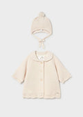 CAPPOTTINO IN MAGLIA CON CAPPELLO NEONATA MAYORAL