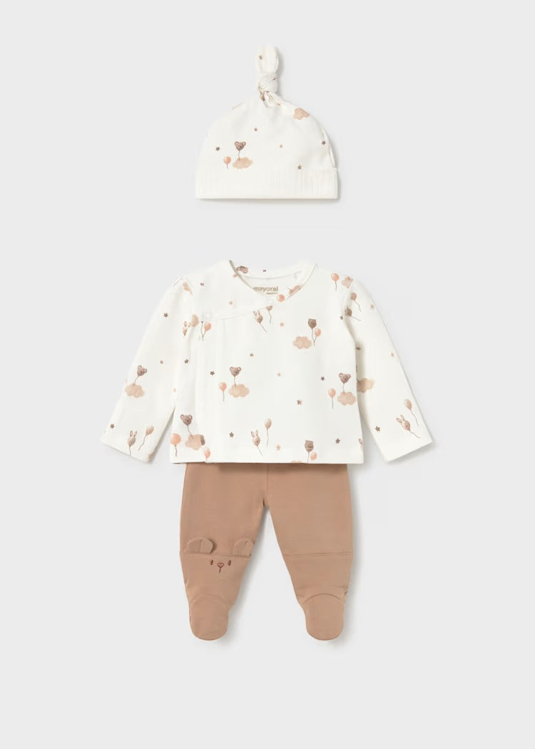 COMPLETO 3 PEZZI GHETTINA NEONATA MAYORAL