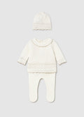COMPLETO 3 PEZZI TRICOT NEONATA MAYORAL