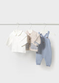 COMPLETO 3 PEZZI CON SALOPETTE A MAGLIA NEONATO MAYORAL