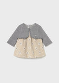 VESTITO CON FINTO CARDIGAN NEONATA MAYORAL