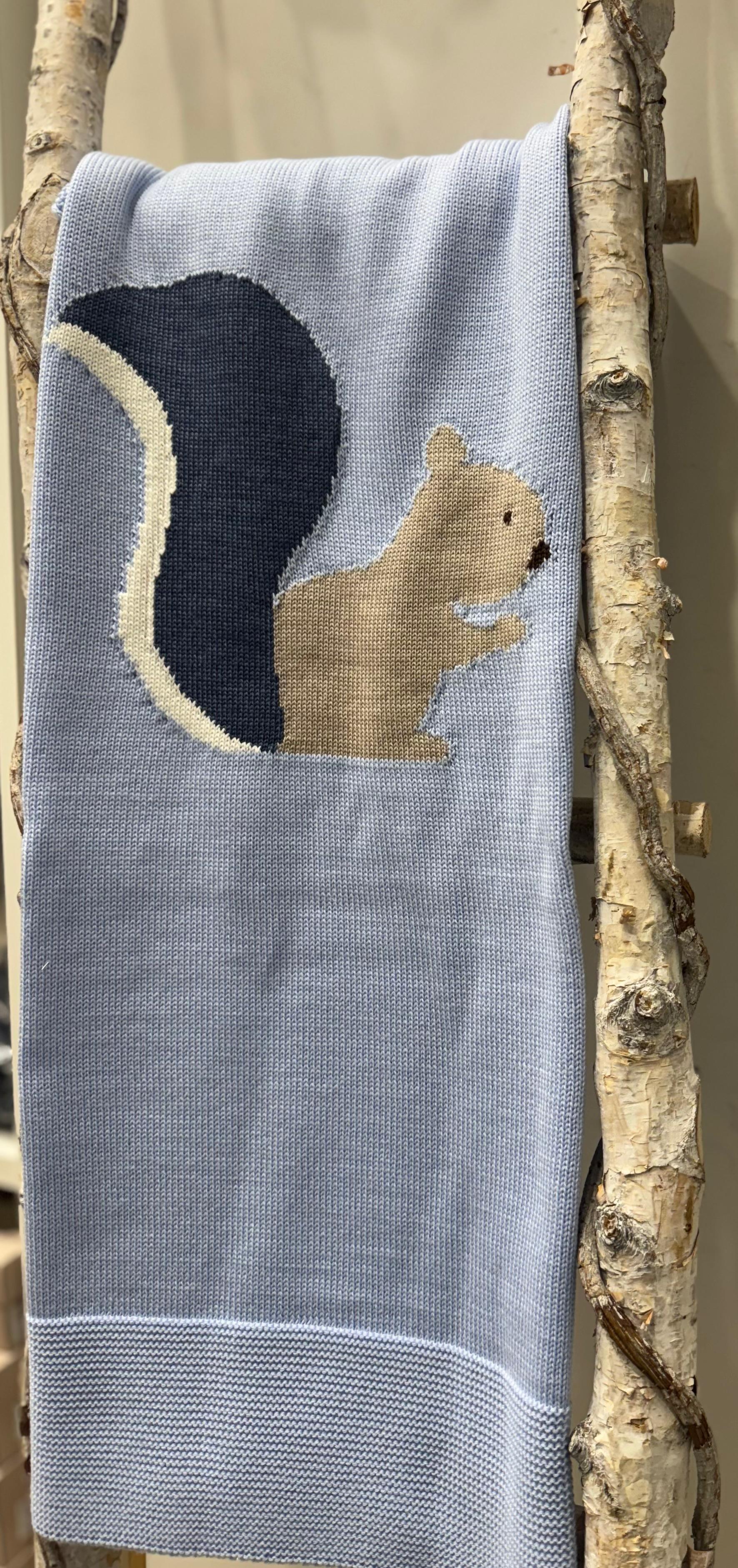 COPERTINA IN PURA LANA CON SCOIATTOLO PRIMODI'