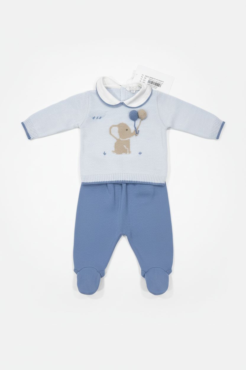 COMPLETO 2 PEZZI IN MAGLIA ESTIVO ELEFANTINO  PRIMODI'