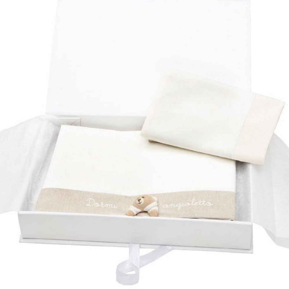 SET LENZUOLA CARROZZINA 3 PZ tato ecru