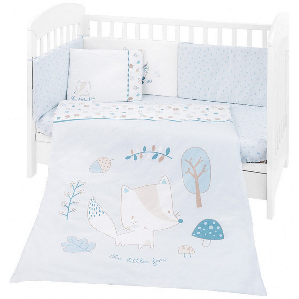 SET PIUMONE E PARACOLPI 6PZ 60/120 RICAMO LITTLE FOX