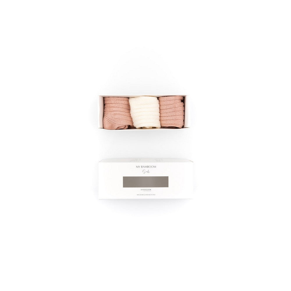 3PC IN GIFT BOX CALZE SPESSE MIX BIMBA - 2x rosa cipria, panna