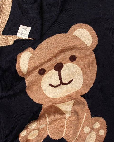 COPERTINA CULLA TEDDY IN PURA LANA MERINO MAGLIFICIO DI VERONA
