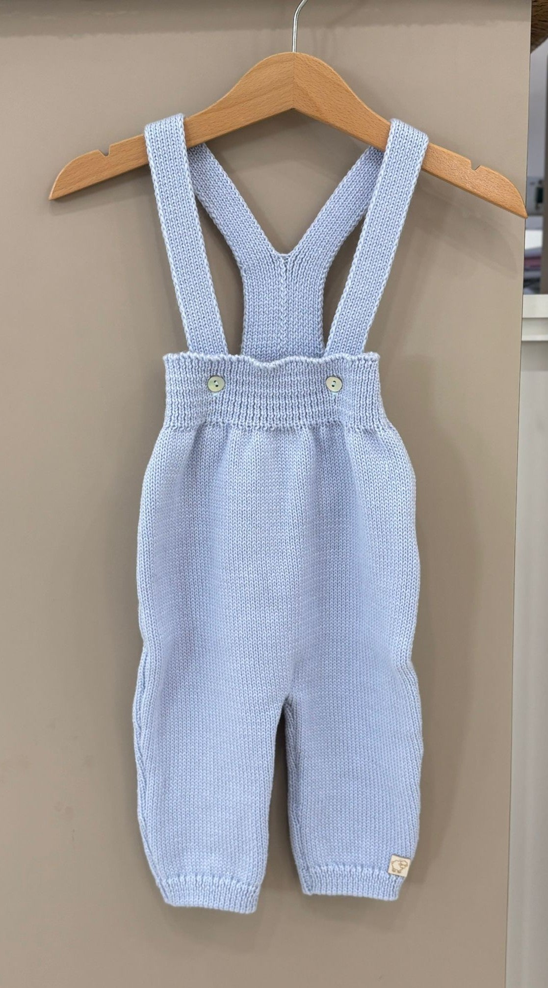 PANTALONE NEONATO BRETELLE IN PURA LANA MERINO MAGLIFICIO DI VERONA