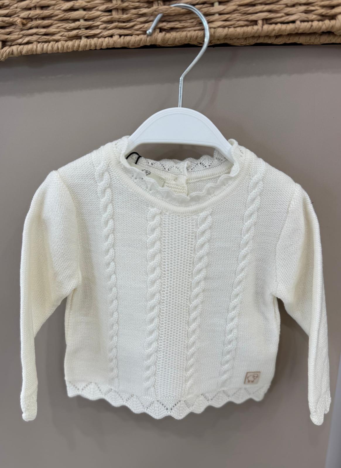 MAGLIA PUNZONATA IN PURA LANA MERINO PERO NEONATE MAGLIFICIO DI VERONA