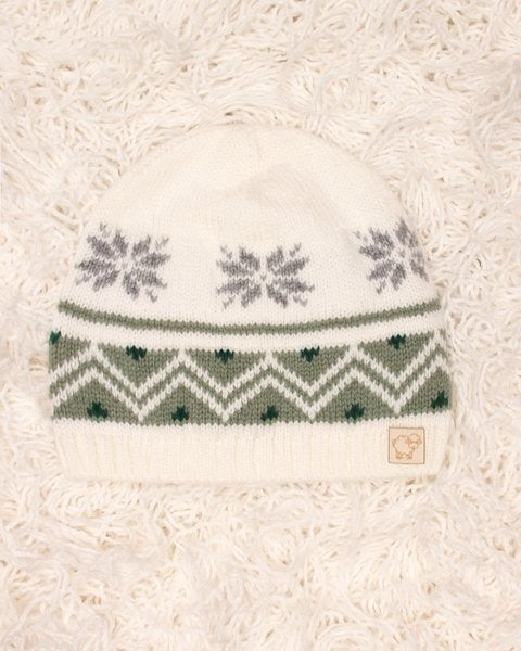 CAPPELLINO NEONATI JAQUARD IN PURA LANA MERINO ULTRAFINE MAGLIFICIO DI VERONA