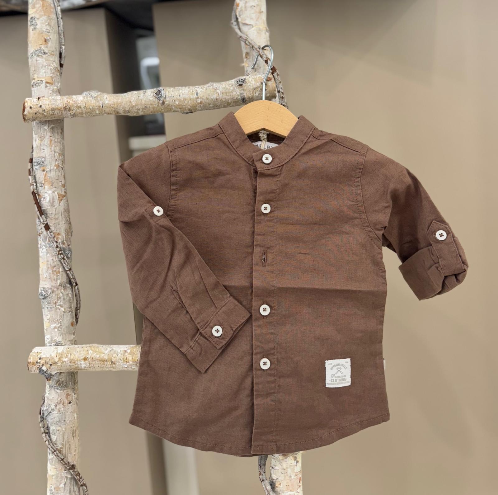 CAMICIA IN MISTO LINO PER NEONATO MELBY
