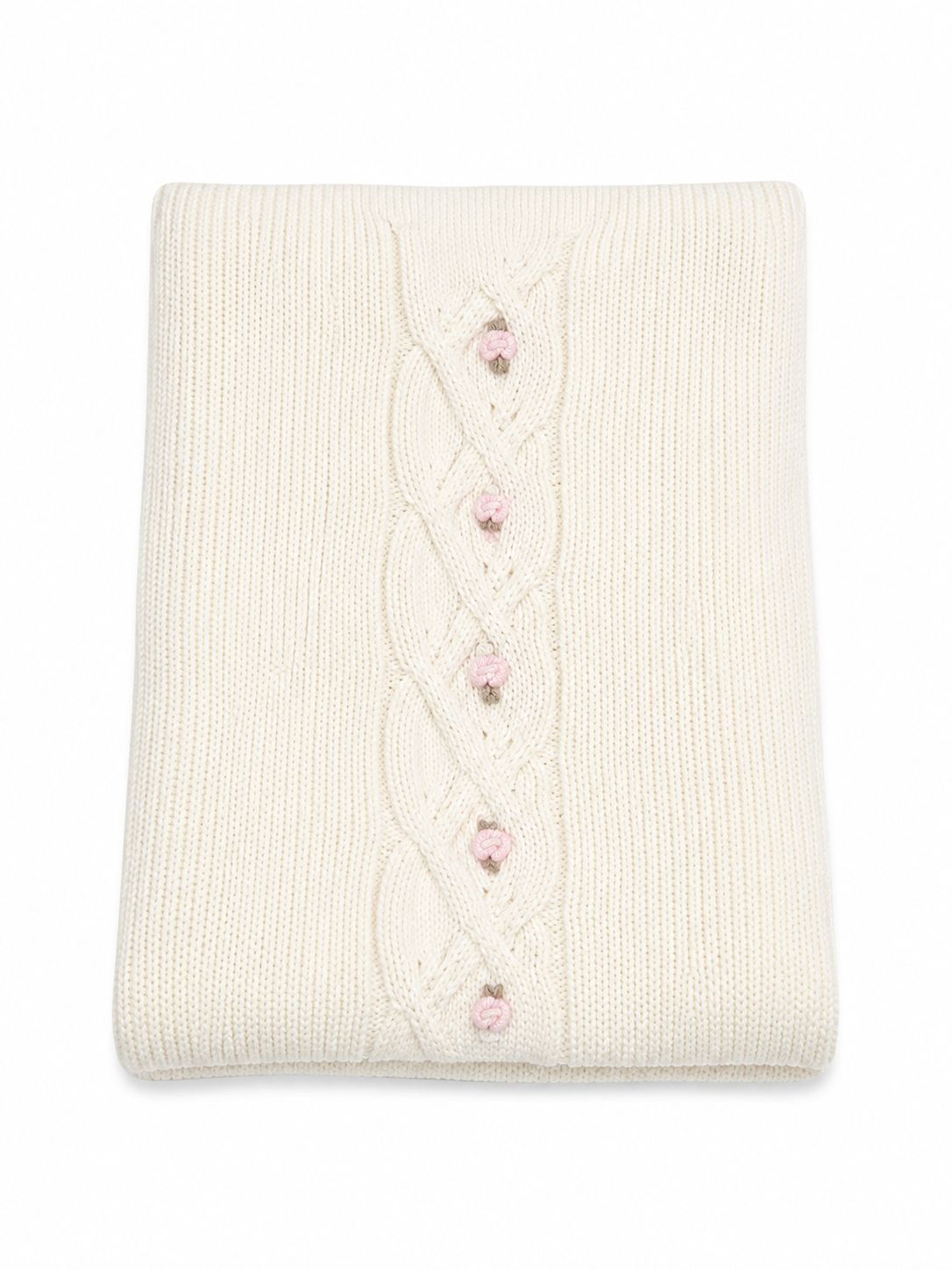 COPERTINA IN MAGLIA CON DECORI FLOREALI PRIMODI'