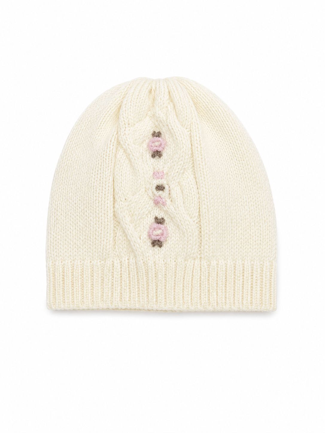 CAPPELLINO IN MAGLIA CON DECORI FLOREALI PRIMODI'