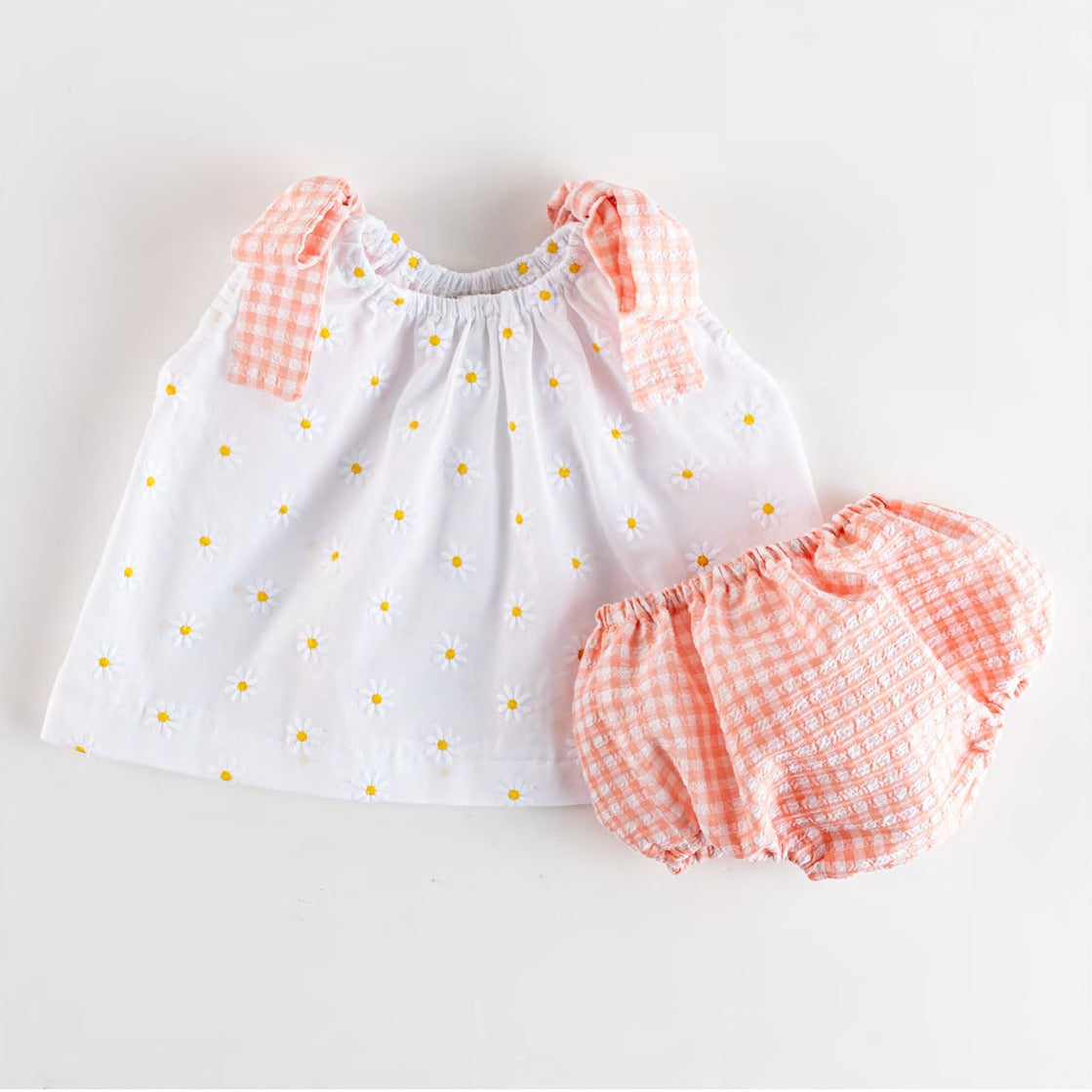 COMPLETO DUE PEZZI ESTIVO NEONATA CON FIORELLINI BELAN