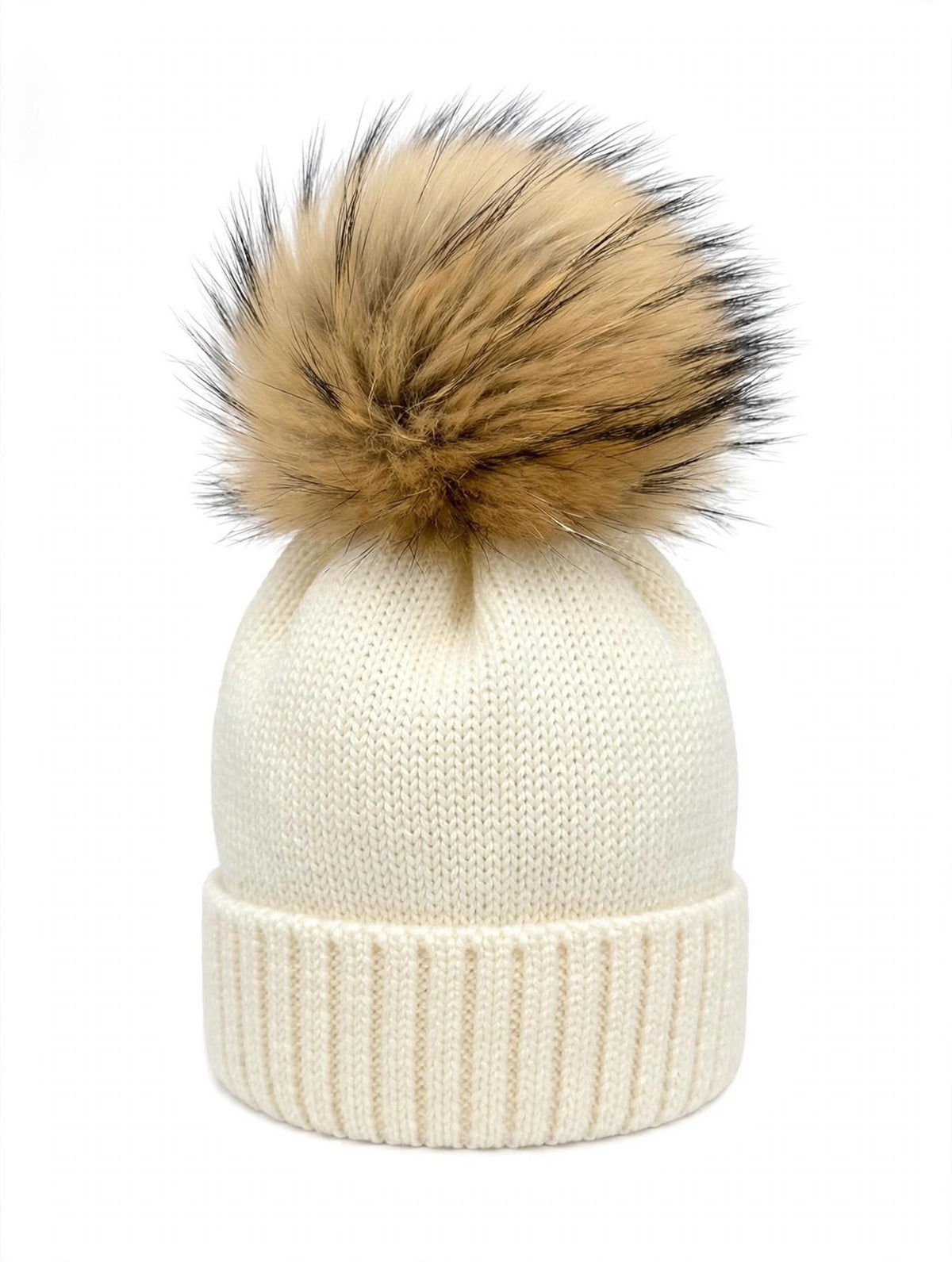 CAPPELLINO IN MAGLIA CON POMPON MURMASKY NATURALE CATYA