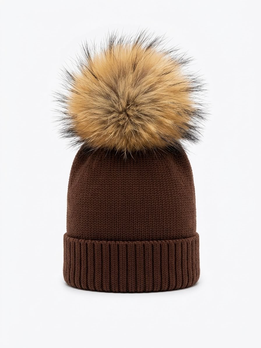 CAPPELLINO IN MAGLIA CON POMPON MURMASKY NATURALE CATYA