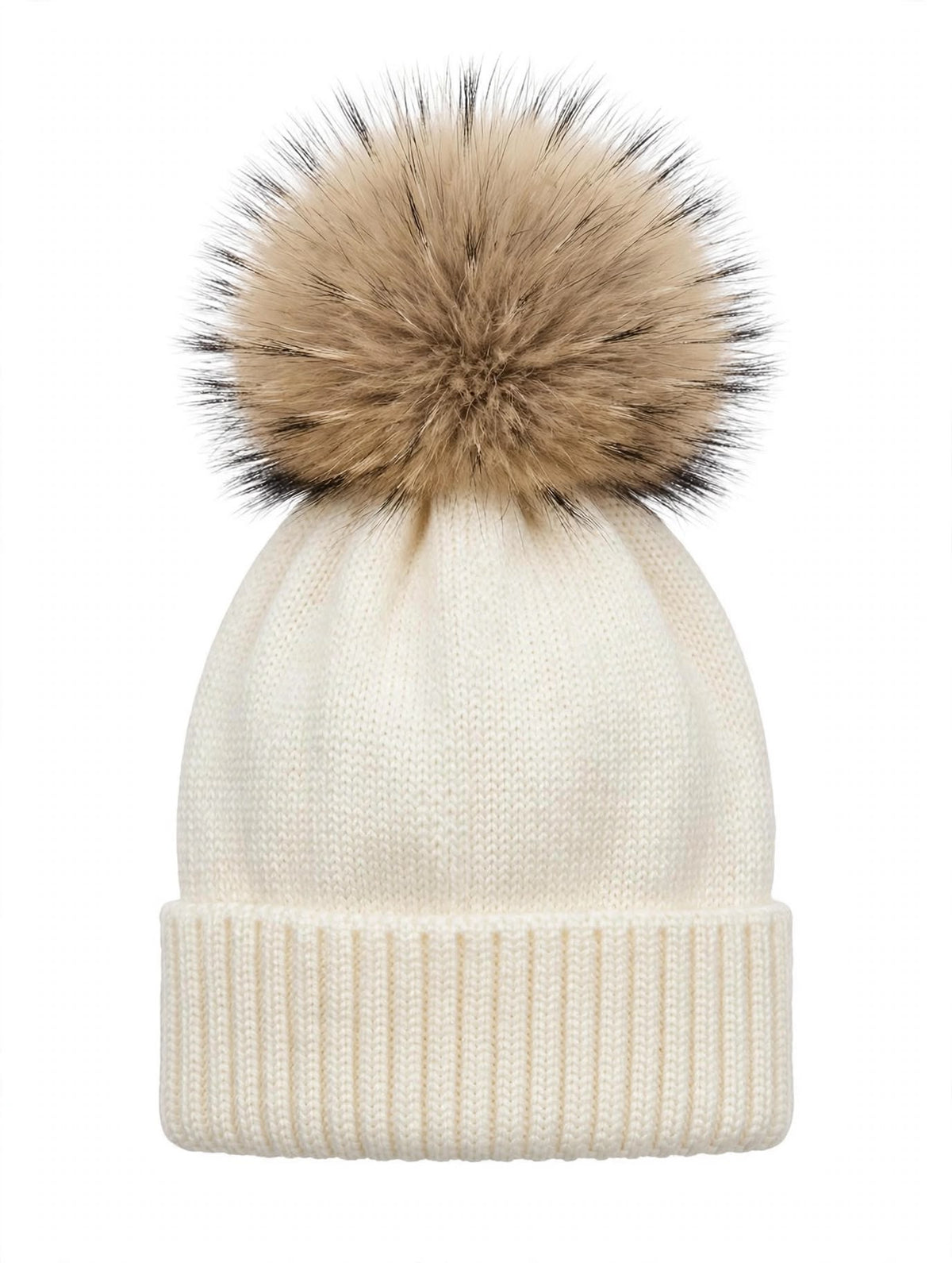 CAPPELLINO IN MAGLIA CON POMPON MURMASKY NATURALE CATYA
