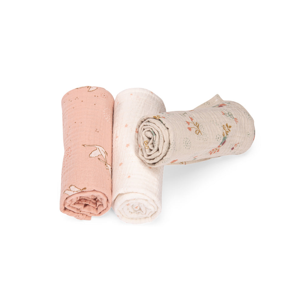 SET 3 COPERTINE MUSSOLA COTONE BIO