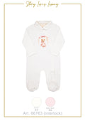 TUTINA NEONATA IN INTERLOCK CON STAMPA ORSETTA E CORONA FLOREALE STORY LORIS