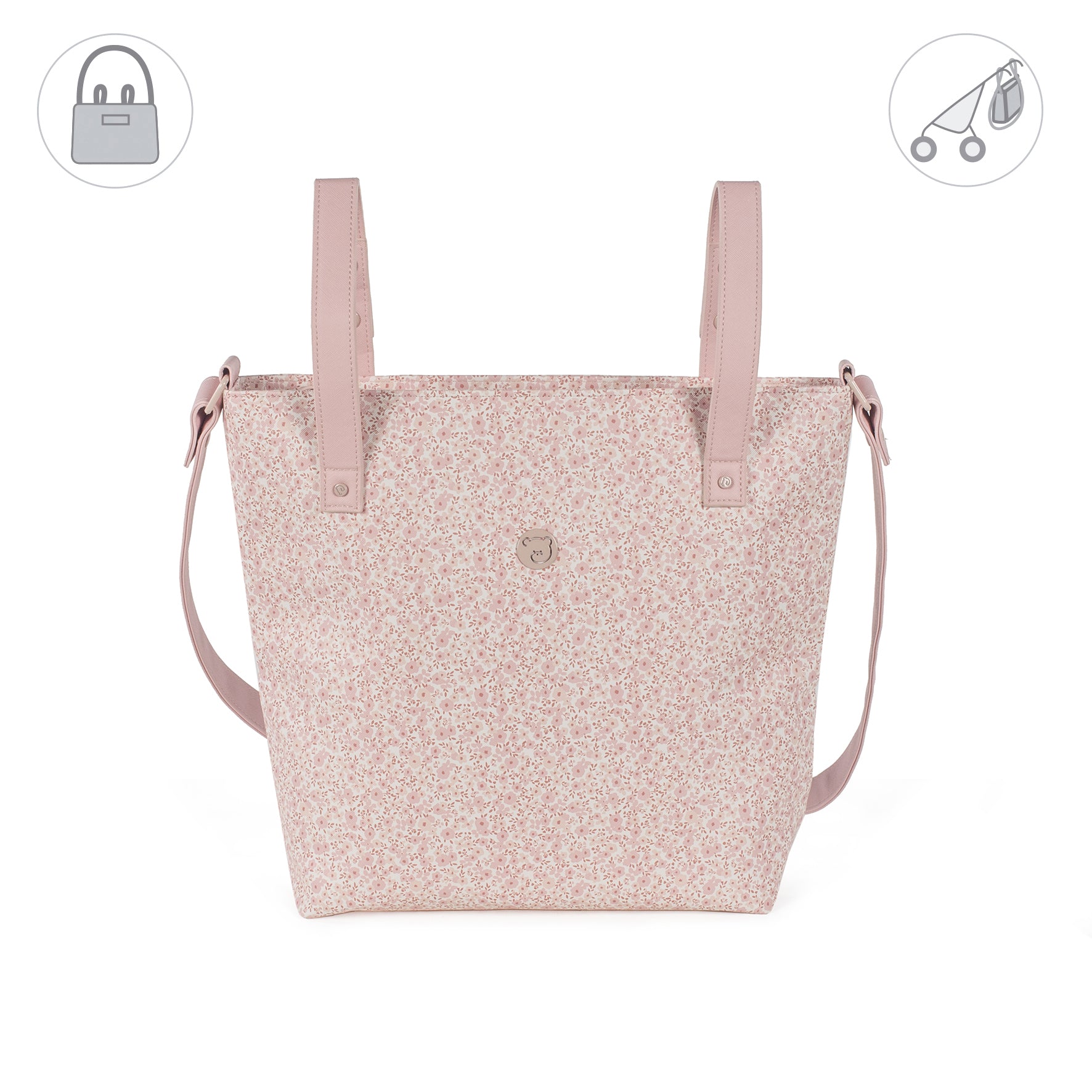 BORSA DA PASSEGGIO PASITO A PASITO FLOWER MELLOW IN ECOPELLE ROSA