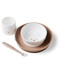 SET PAPPA ORSETTO BIANCO/BEIGE SILICONE 4 PEZZI NATTOU