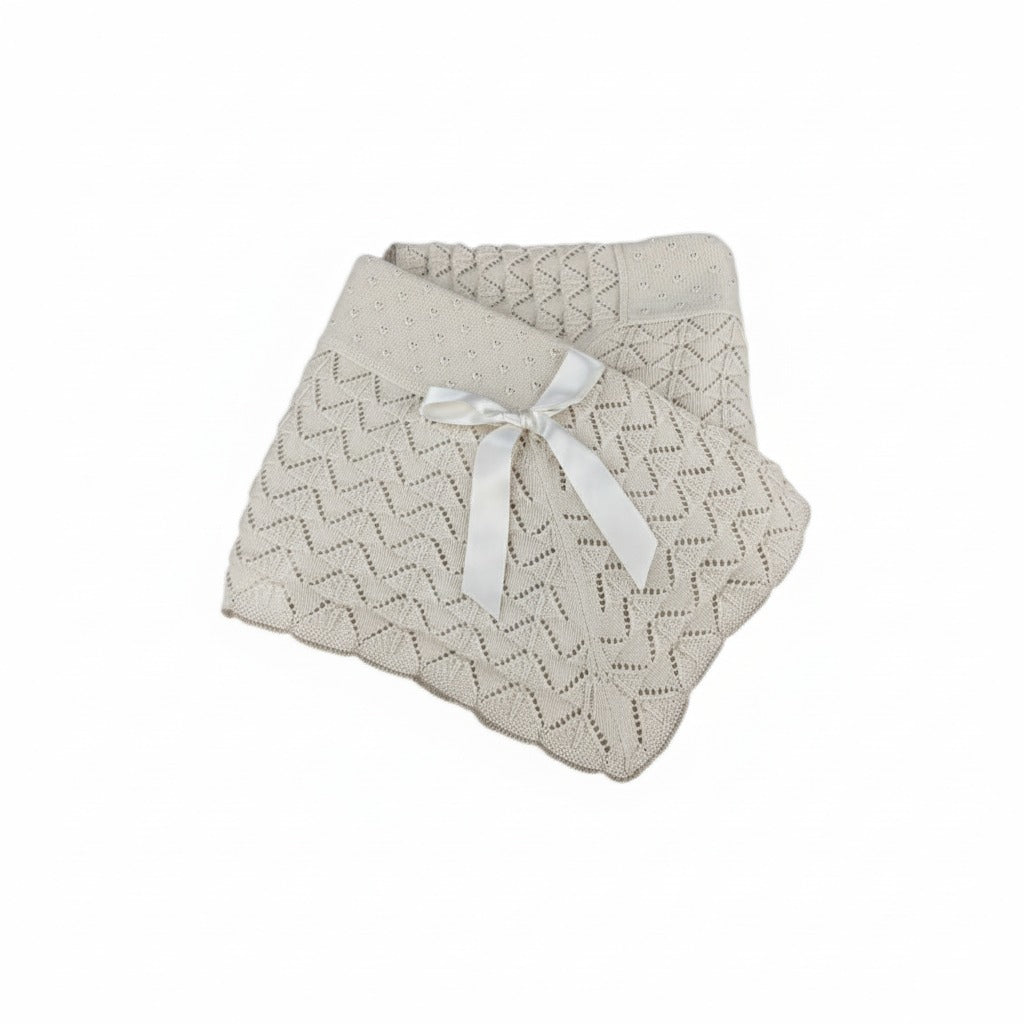 COPERTINA IN MAGLIA ESTIVA CON FIOCCO PCS BABY