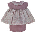 COMPLETO IN FILO DUE PEZZI CON DECORI FLOREALI E CULOTTE PCS BABY