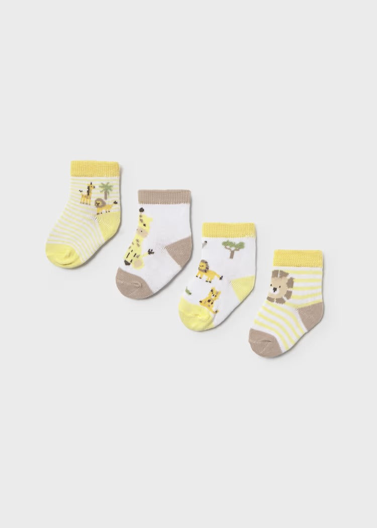 SET 4 CALZINI CORTI ANIMALI NEONATO MAYORAL