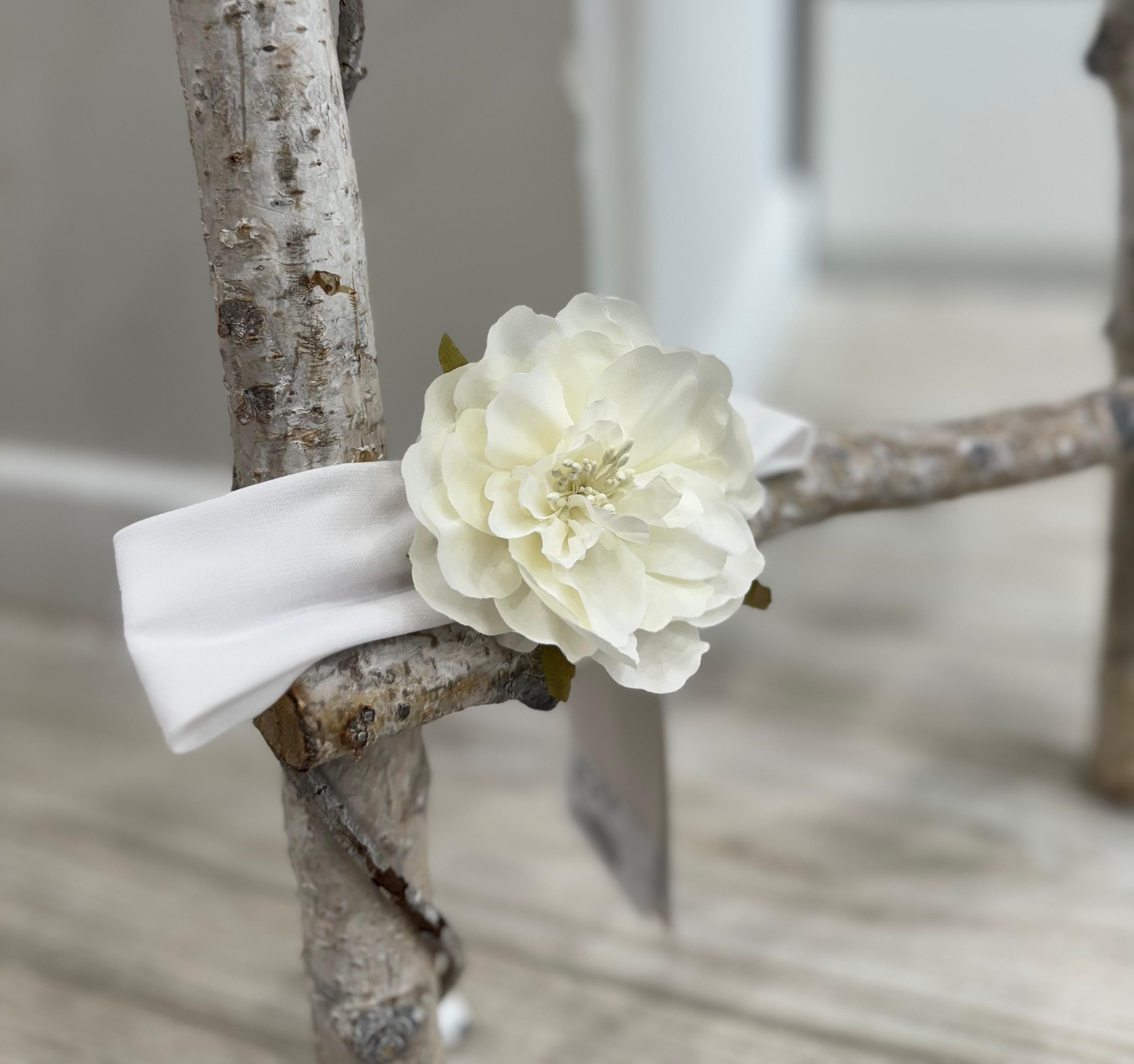 FASCETTA FIORE BIANCO BABY BUFI