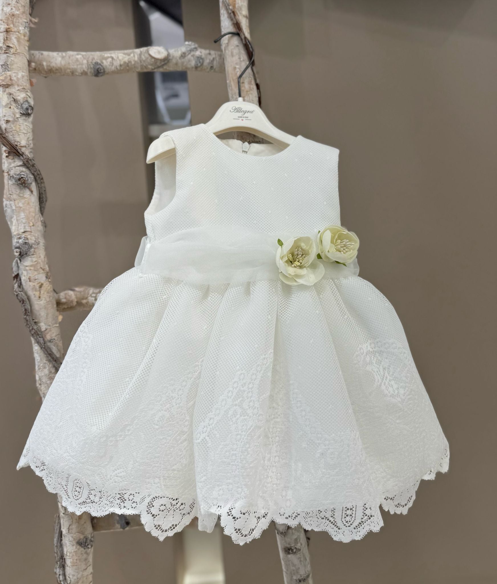 VESTINA BABY GIROMANICA CON FIORE BUFI
