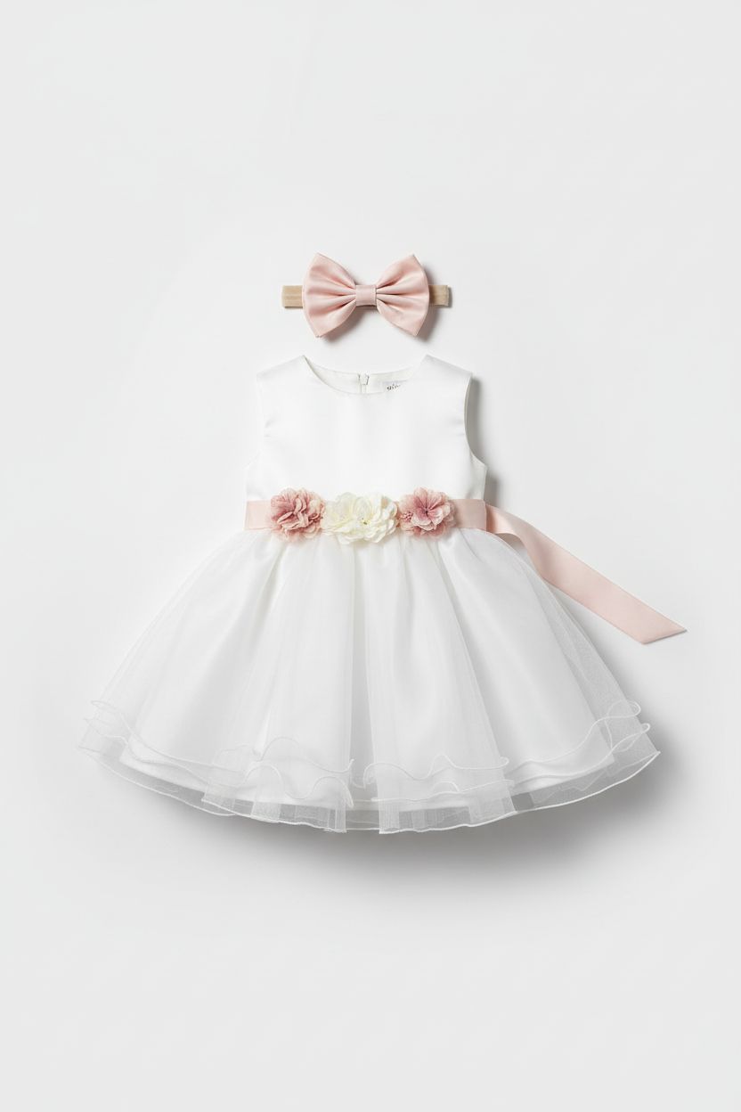 VESTINA BABY CERIMONIA CON FIORI  BUFI