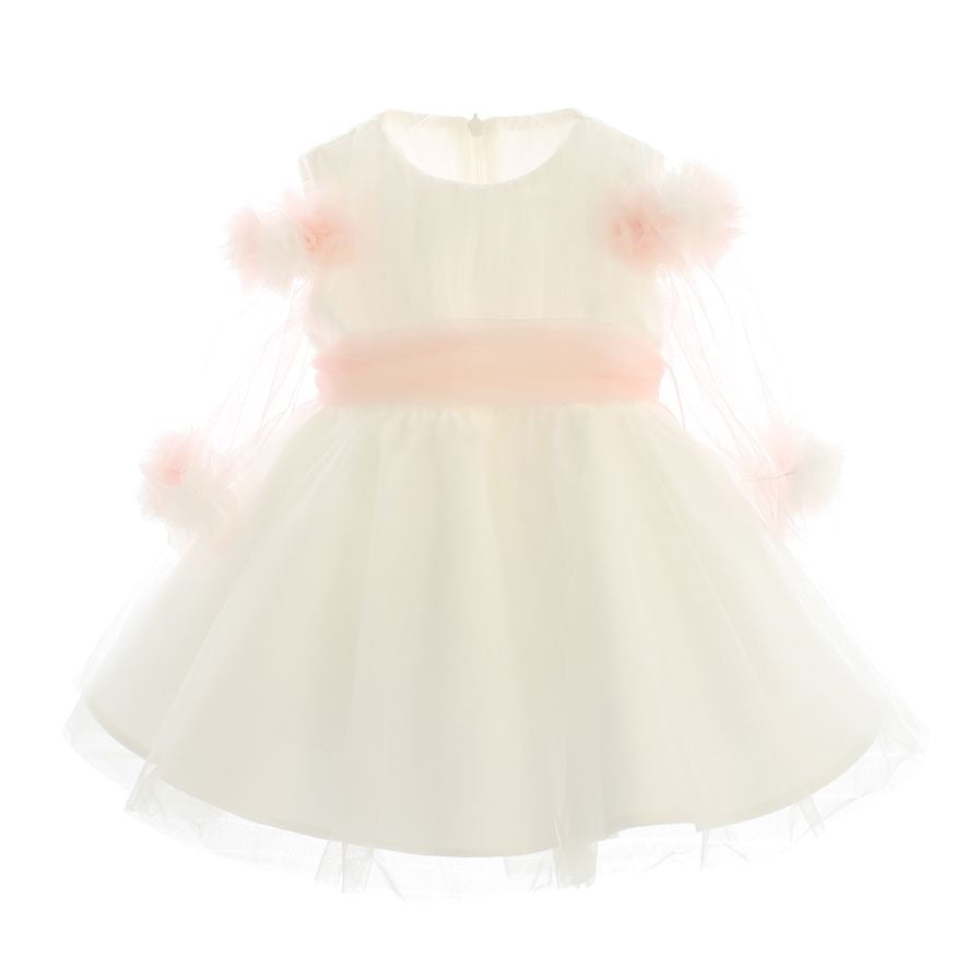VESTINA BABY CERIMONIA IN PIZZO CON RICAMO FLOREALE  BUFI