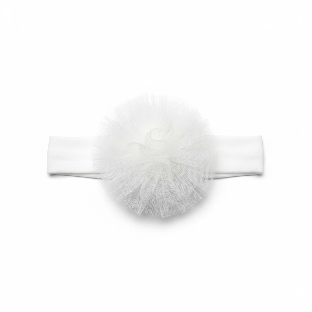 FASCETTA BABY CON FIORE IN TULLE BUFI