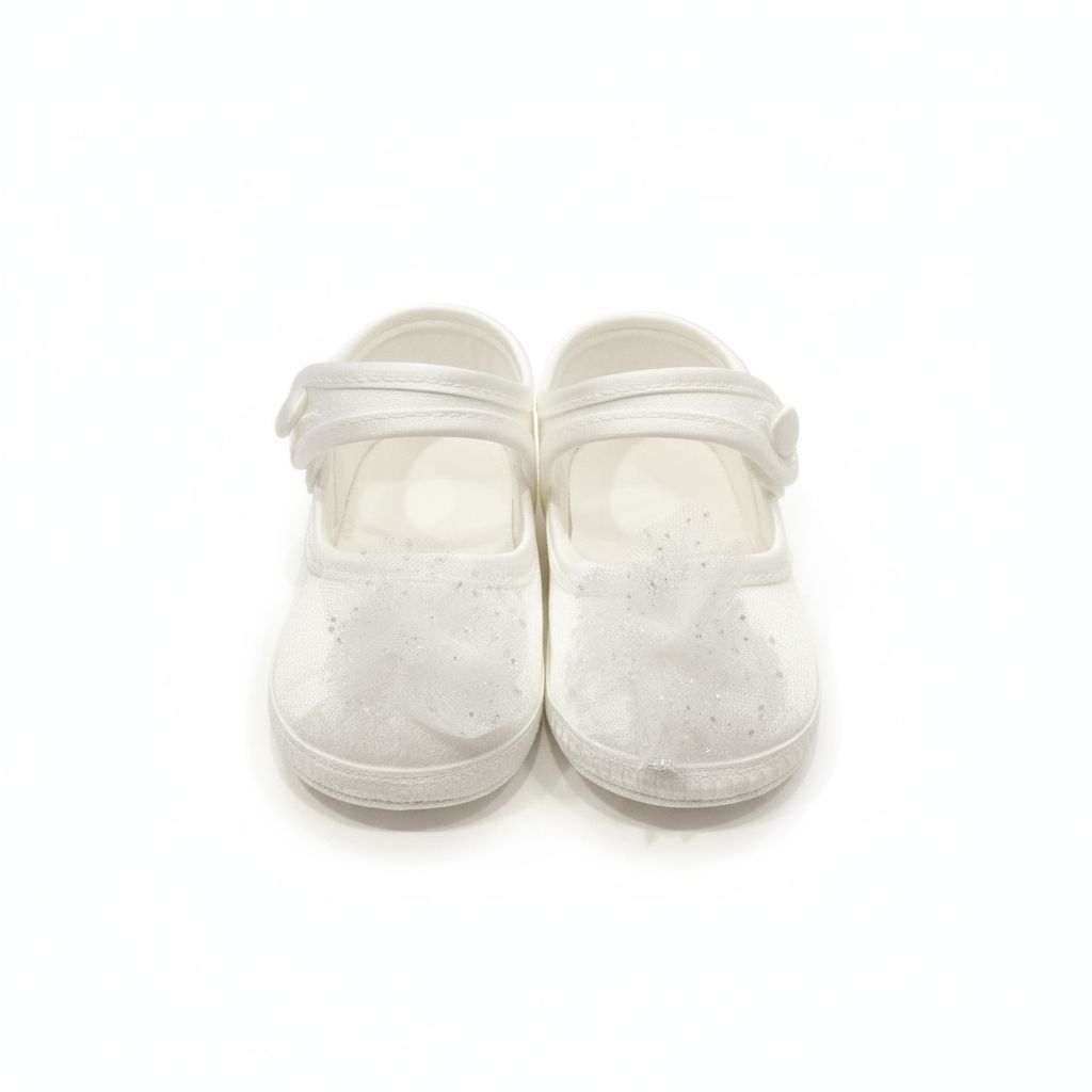 SCARPINA BABY CON PIZZO E GLITTER BUFI