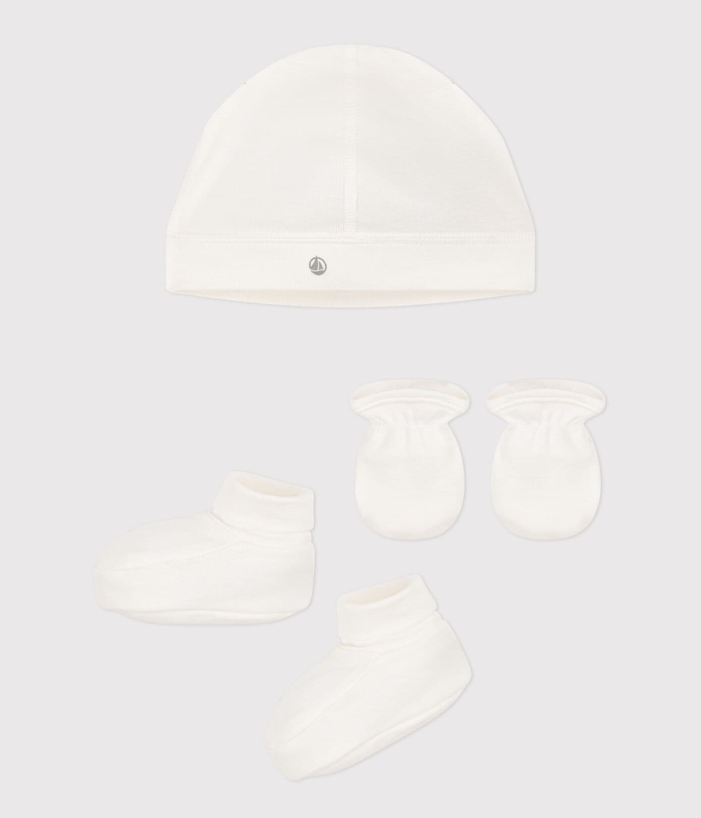 SET 3 PEZZI CUFFIETTA, BABBUCCE E MUFFOLE PETIT BATEAU