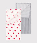 CONFEZIONE DA 2 MUSSOLE BEBÈ IN GARZA DI COTONE PETIT BATEAU