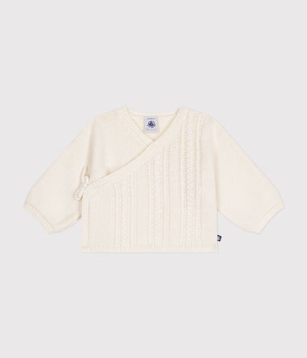 CARDIGAN IN LANA E COTONE NEONATO PETIT BATEAU