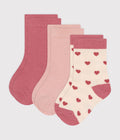 3 PAIA DI CALZINI IN COTONE A CUORICINI NEONATO PETIT BATEAU