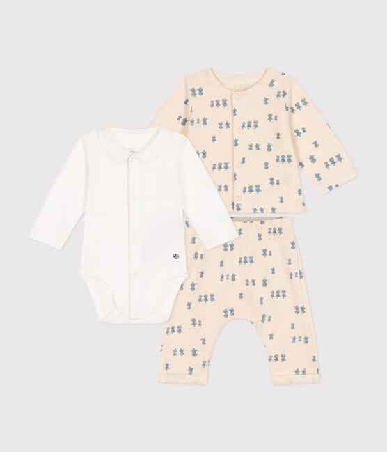 SET 3 PEZZI: CARDIGAN, PANTALONE E BODY CON PESCIOLINI PETIT BATEAU